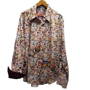 Robert Graham Limited Mens Sz 3XL Classic Duke of Earl Embroidered Scooter Shirt